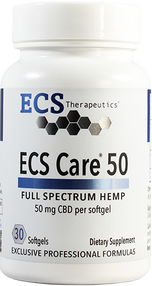 bottle of 50 mg CBD capsules